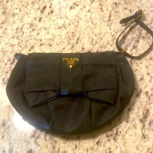 Prada black evening clutch